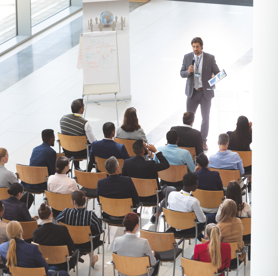 businessman giving speech at business conference w 2023 11 27 04 53 16 utc